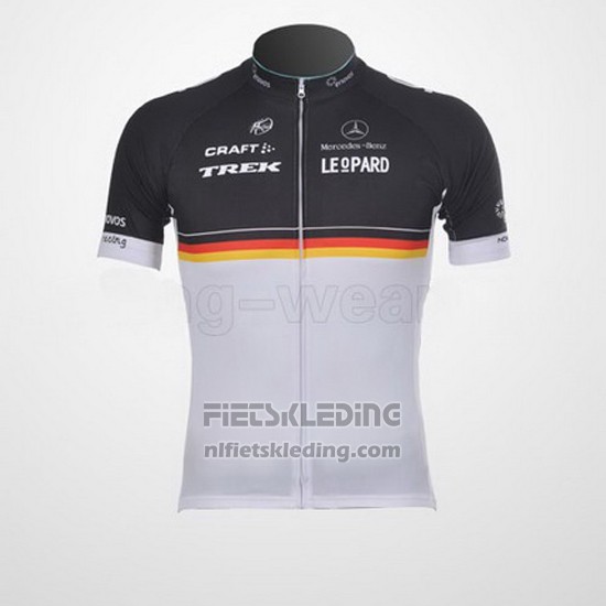 2011 Fietskleding Trek Leqpard Kampioen Duitsland Zwart en Geel Korte Mouwen en Koersbroek